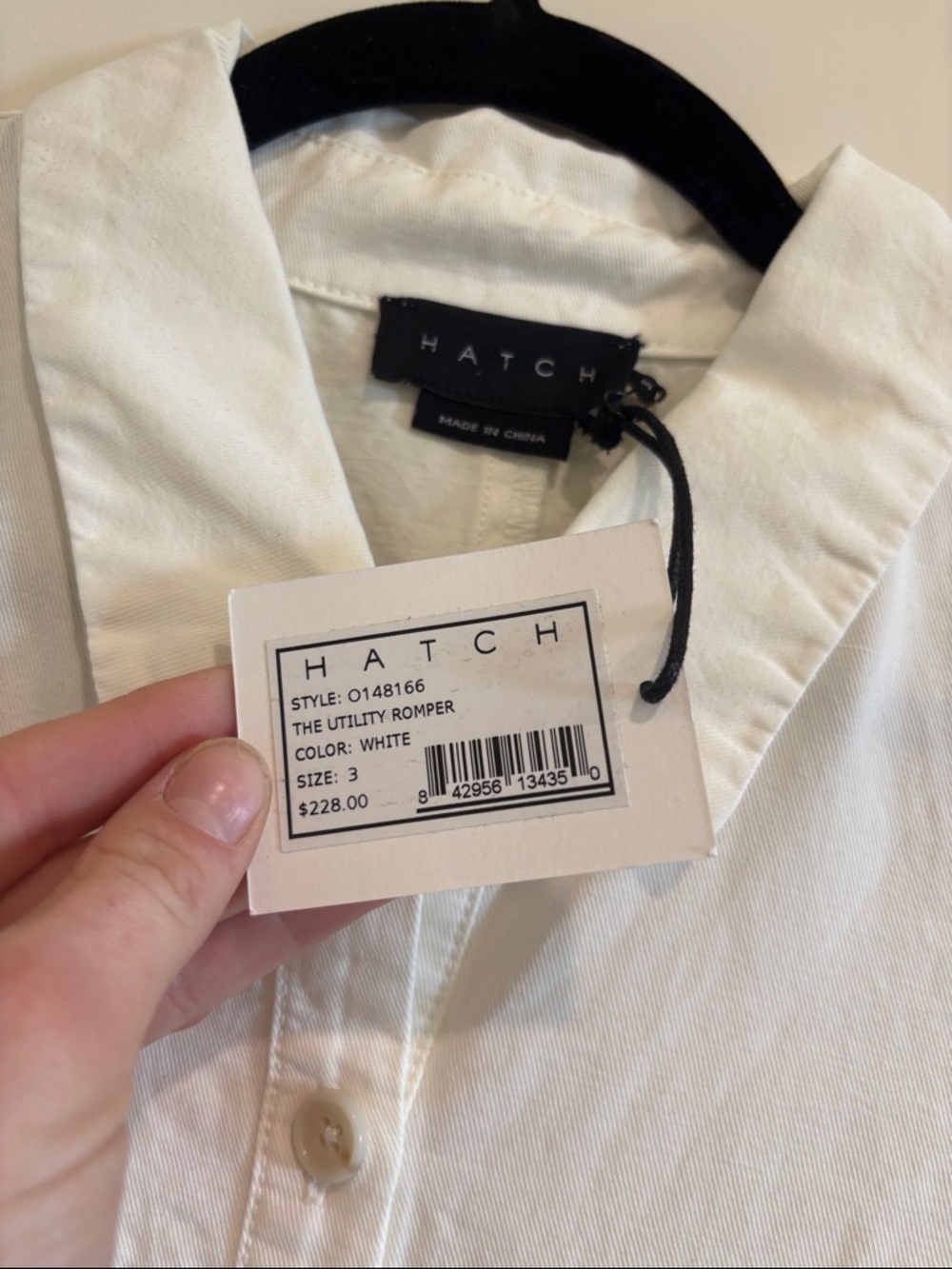 HATCH Collection Denim Utility Romper - Picture 2 of 3